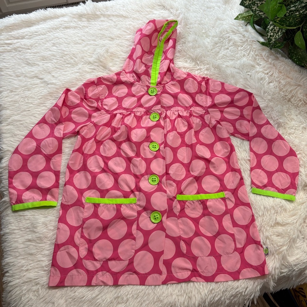 Dollie & Me Pink Jacket with Neon Green Trim